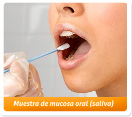 Muestra de mucosa oral (saliva)