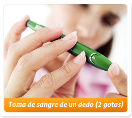 Toma de sangre de un dedo (2 gotas)